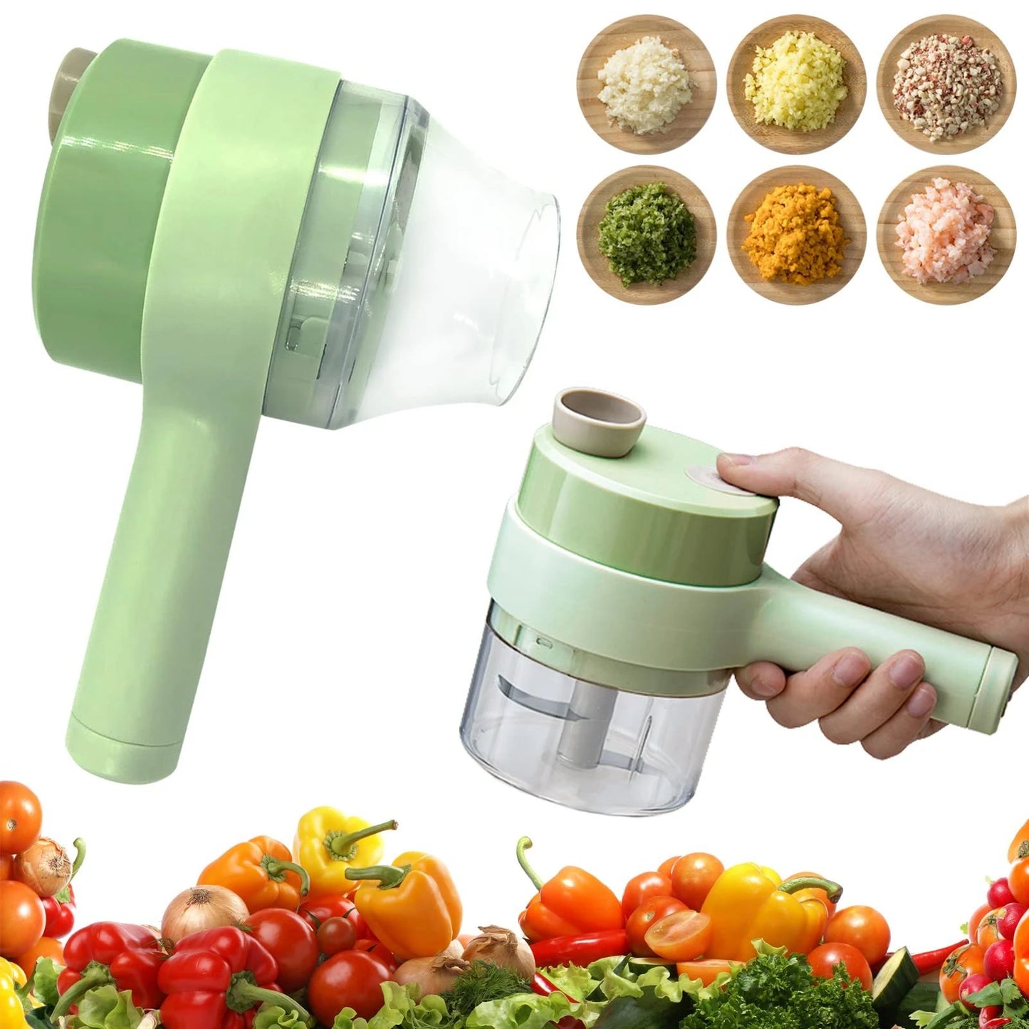 4 In 1 Portable Electric Vegetable Cutter Set