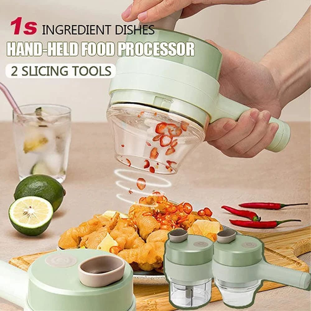 4 In 1 Portable Electric Vegetable Cutter Set