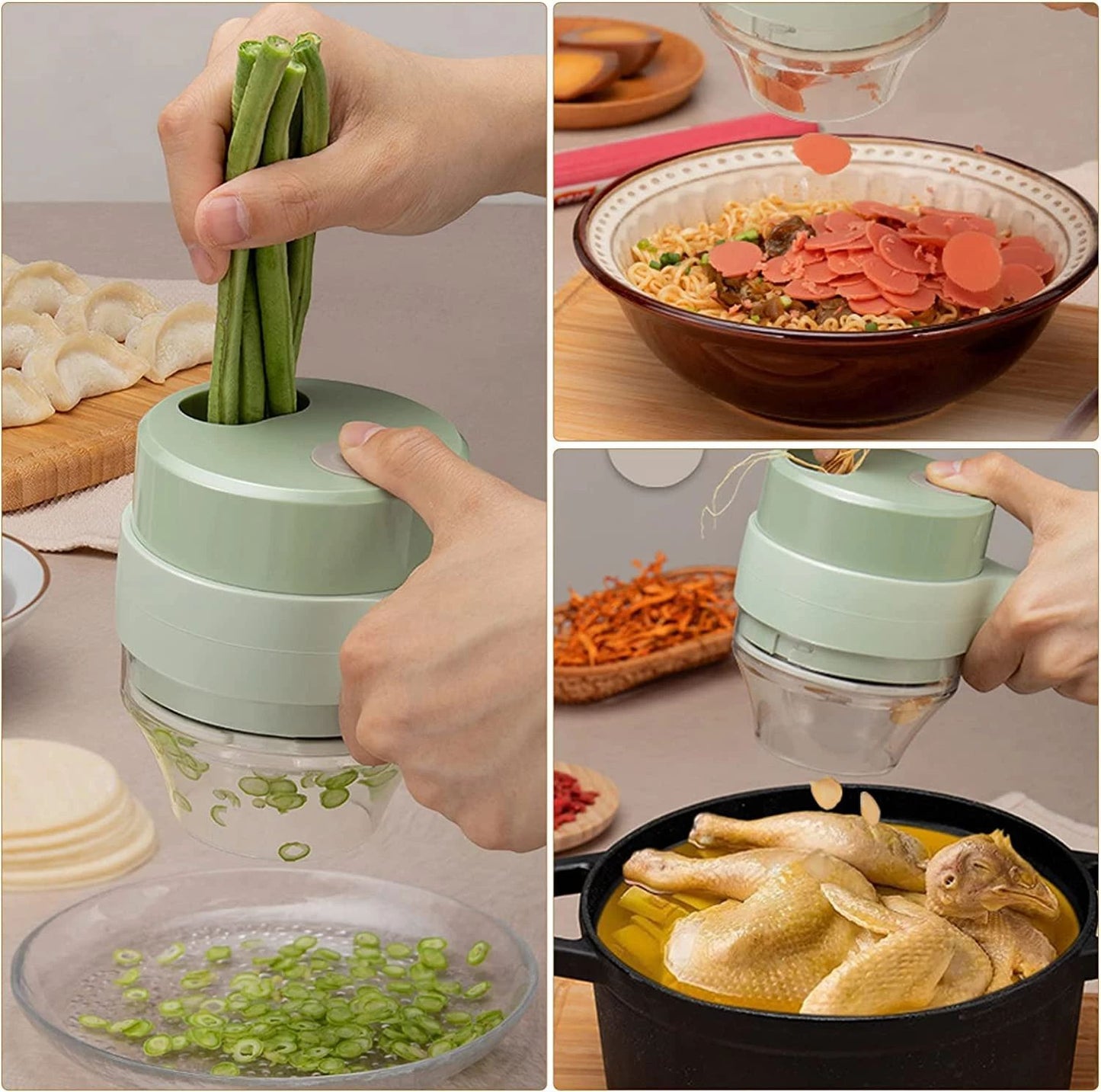 4 In 1 Portable Electric Vegetable Cutter Set