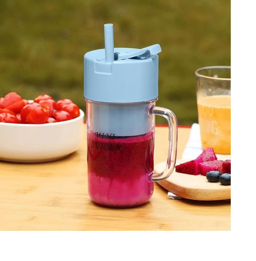 USB Electric Stainless Steel Portable Juicer With Straw