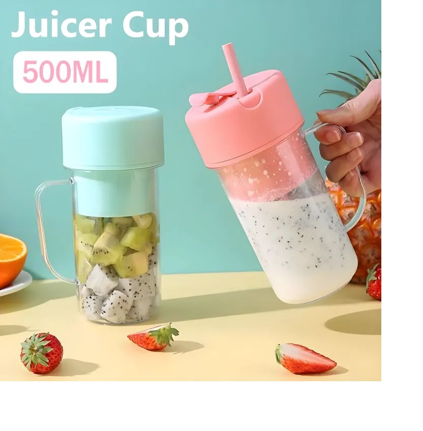 USB Electric Stainless Steel Portable Juicer With Straw